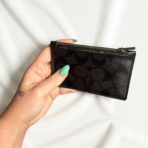 Coach Zip Card Case Wallet in Signature Canvas